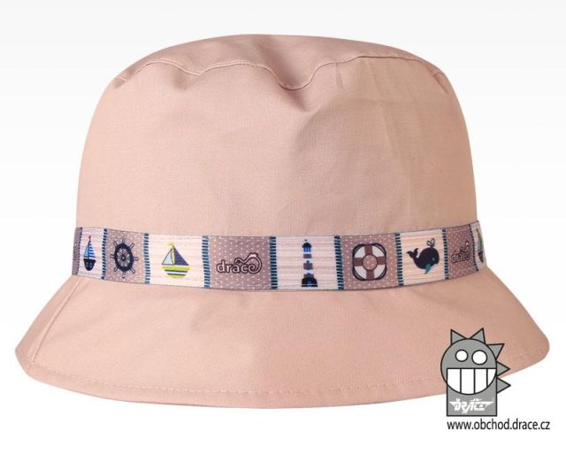 Letní klobouk Dráče Palermo (rostoucí) - vzor 10, béžová, námořní