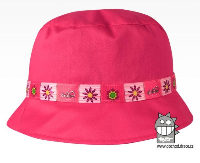 Dráče Letní klobouk Dráče Palermo rostoucí vzor 08 fuchsiová kytičky