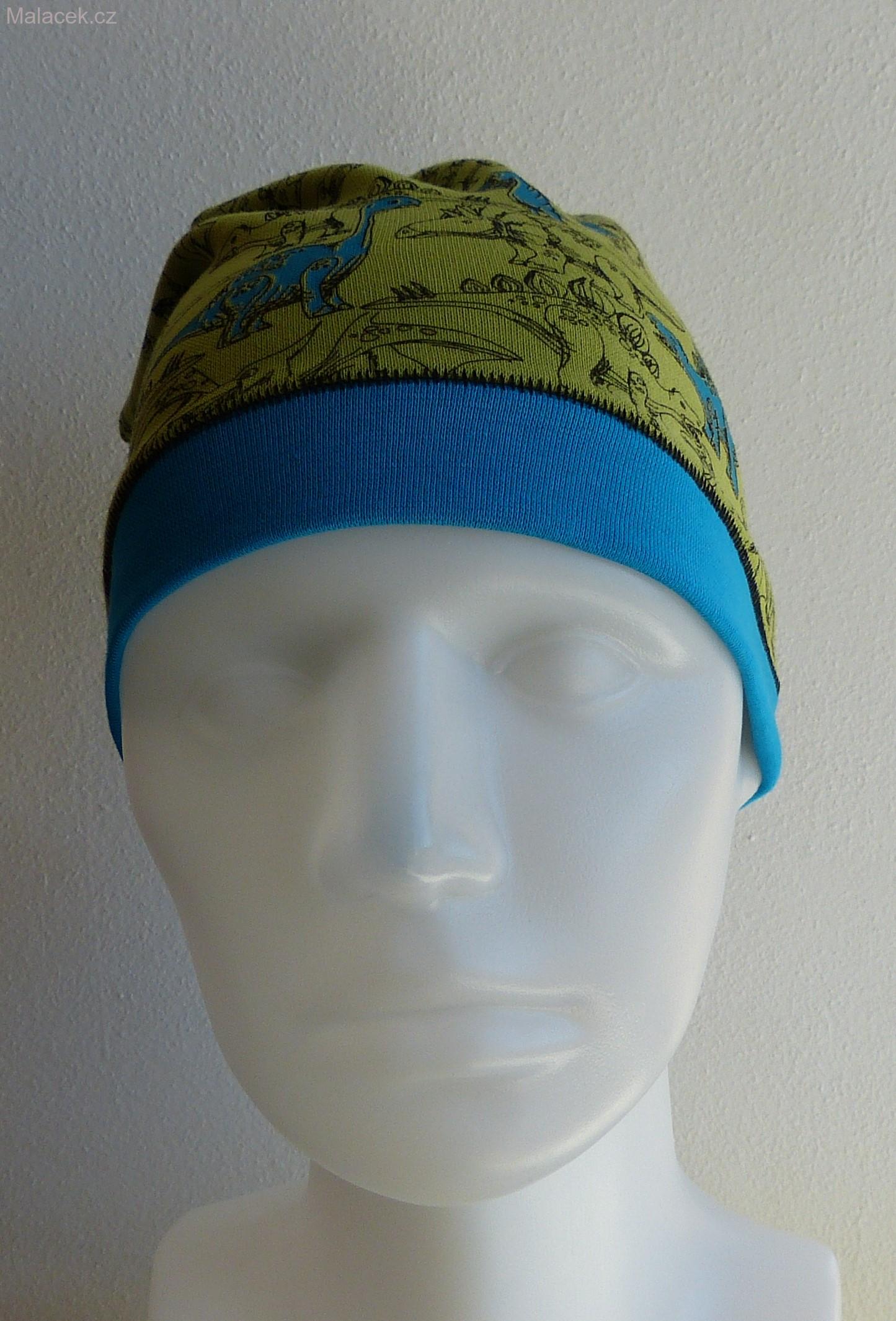 Delší bavlněná čepice RDX Dinosauři, kiwi