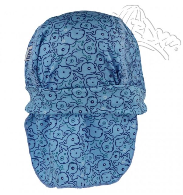 Funkční kšiltovka - pirátský šátek Coolmax s UV40+, Ryby růžová