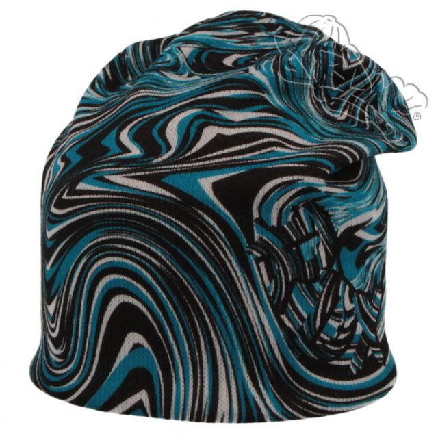 Zimní pletená spadlá čepice RDX s fleecovou podšívkou, ŠMOUHY, petrolejové