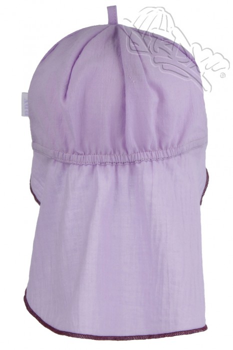 Dívčí kšiltovka s plachtičkou, lila, motýlci