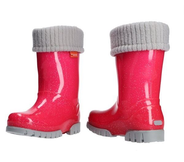 Gumáky / holínky zateplené STORMIC LUX Růžový Brokát lesk