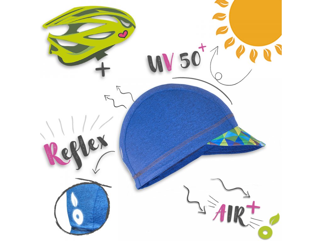 Unuo funkční čepice s kšiltem UV 50+ Velryby dívčí, žíhaná holubičí šedá VEL. XS