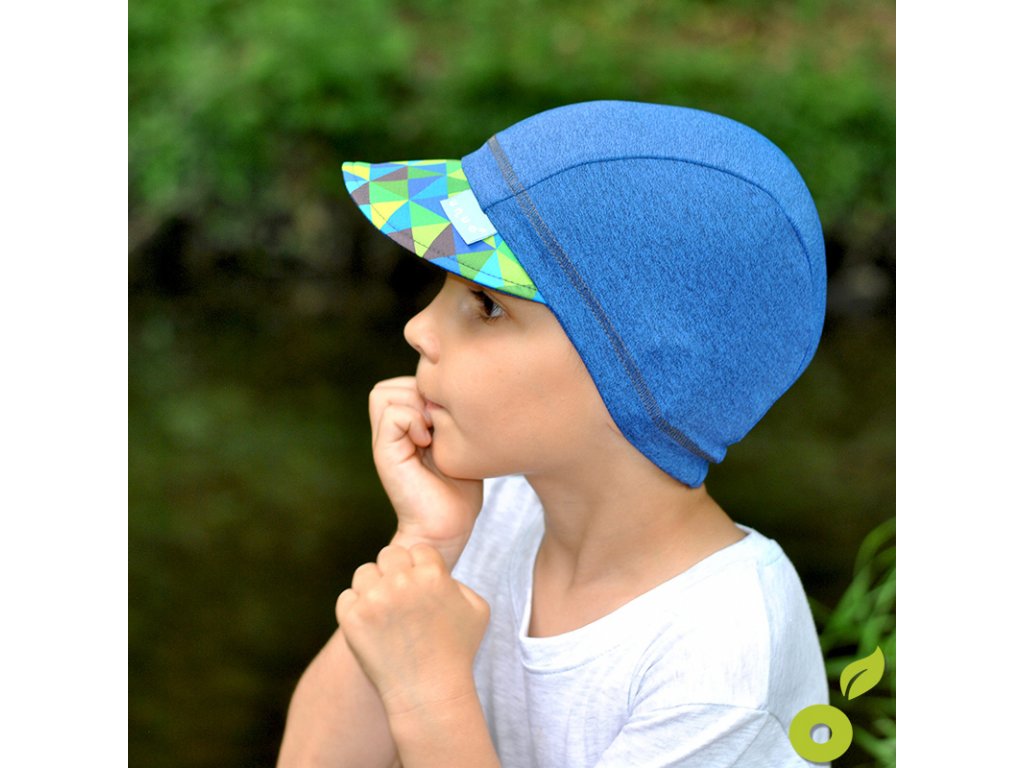 Unuo funkční čepice s kšiltem UV 50+ Velryby dívčí, žíhaná holubičí šedá VEL. XS