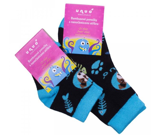 Bambusové ponožky Kočka - růžové, klasická výška