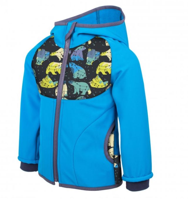 Unuo dětské softshellové kalhoty Souhvězdí medvěda, tyrkysové VEL. 98-104, 110-116, 116-122