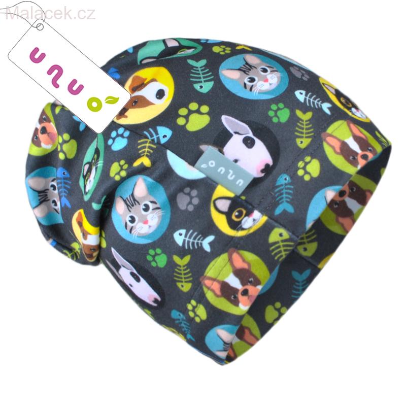 Unuo čepice Kočka a pes, chlapecká VEL. XS, S, L