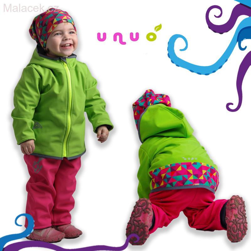 Unuo dětské softshellové kalhoty BATOLE Kočka a pes, ostružinové VEL. 80-86