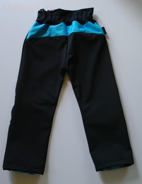 Kukadloo Softshellové chlapecké kalhoty-černo-tyrkysové VEL. 86, 92, 98, 110, 134, 140