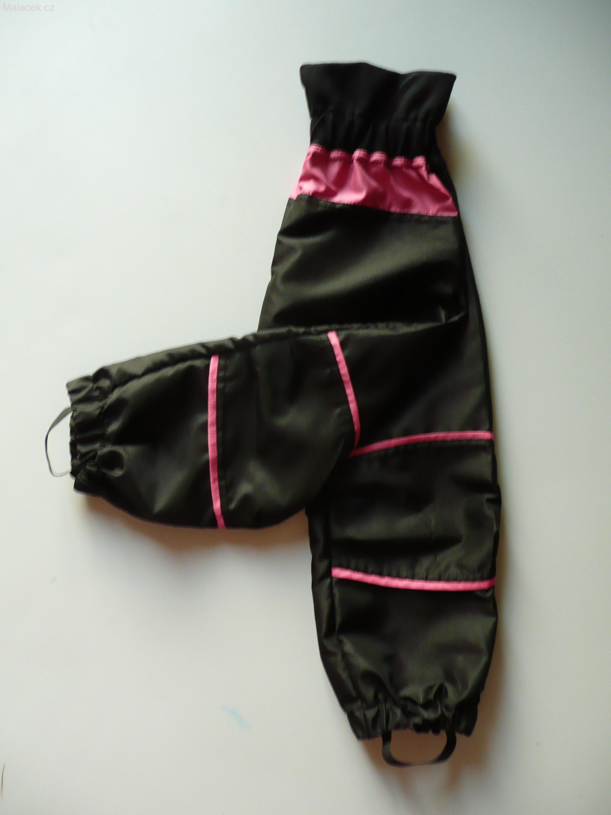 Kukadloo Dětské šusťákové kalhoty – černo-malinové VEL. 110