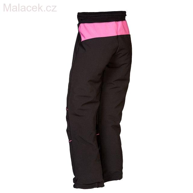 Kukadloo Softshellové dívčí kalhoty-černo-růžové VEL. 122