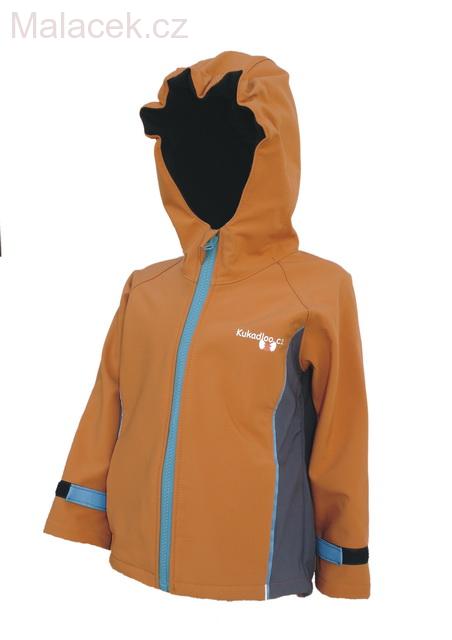 Kukadloo Dětské Softshellové kalhoty tm. šedo - tyrkysové VEL. 104