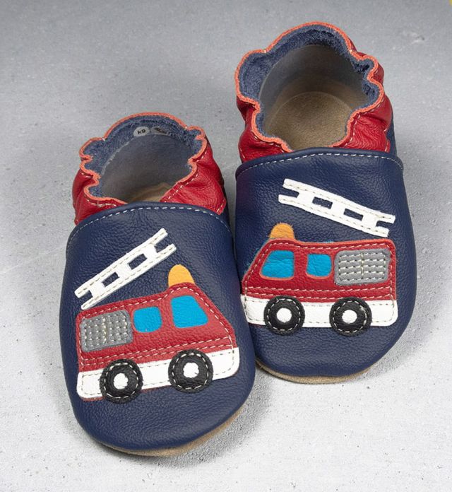 baBice Kožené capáčky Hasiči, tmavě modrá