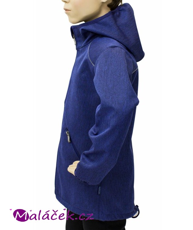 Fantom Dětská prodloužená bunda SOFTSHELL jeans modrá