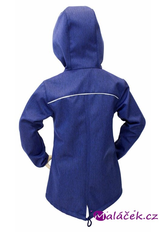 Fantom Dětská prodloužená bunda SOFTSHELL jeans modrá