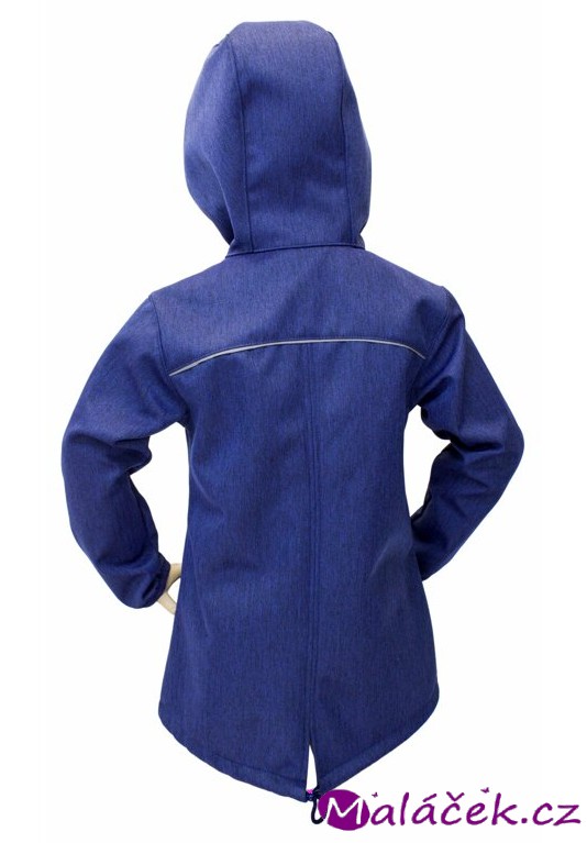 Fantom Dětská prodloužená bunda SOFTSHELL jeans modrá