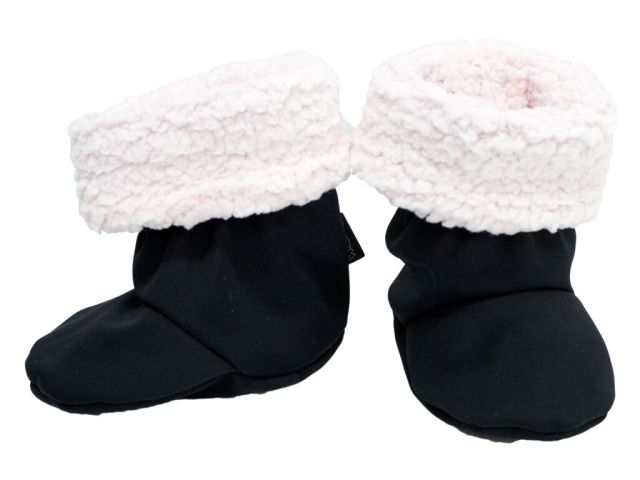 Fantom Kojenecké capáčky softshellové - šedo-růžové květy