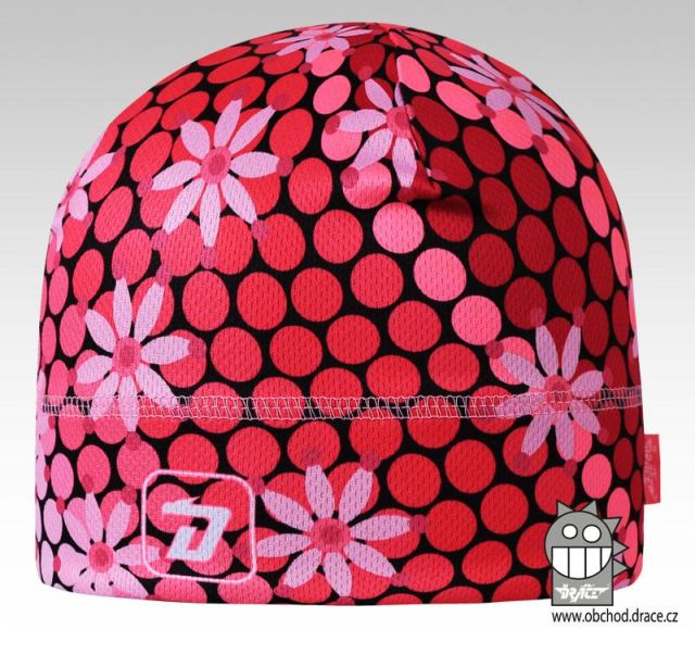 Dráče Čepice Bruno vzor 95, růžová květy - puntíky