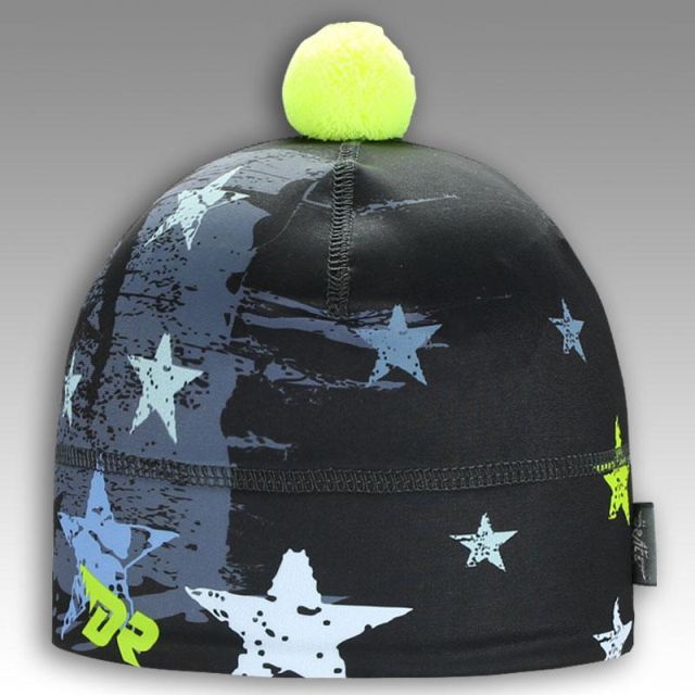 Dráče Flavio čepice pro zimní období vzor 22, černá, hvězdy