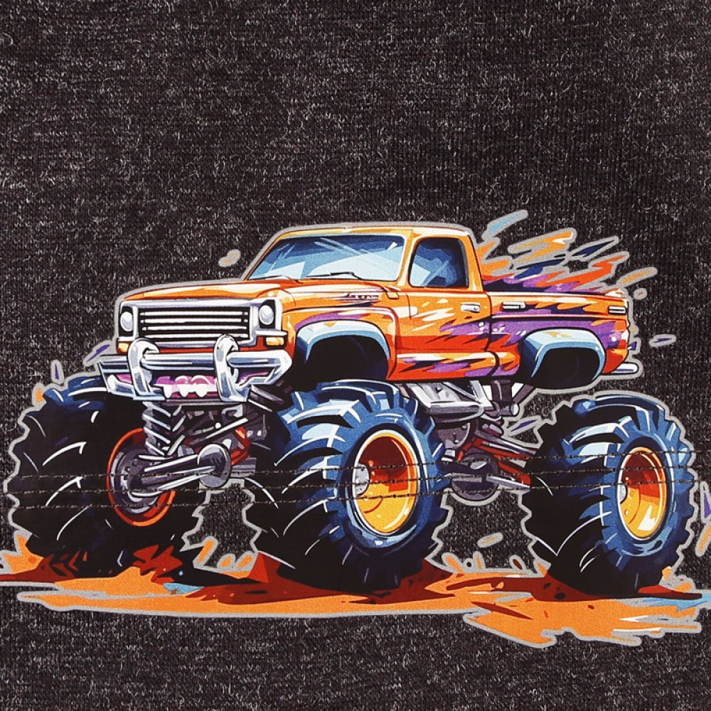 Dráče bavlněná spadlá čepice Pepe vzor 34 - černá melír terenní auto