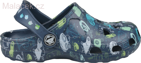 Plážovky, nazouváky, SANDÁLY COQUI LITTLE FROG Navy s potiskem