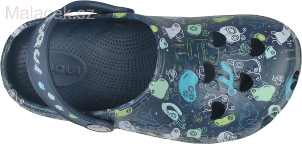 Plážovky, nazouváky, SANDÁLY COQUI LITTLE FROG Navy s potiskem