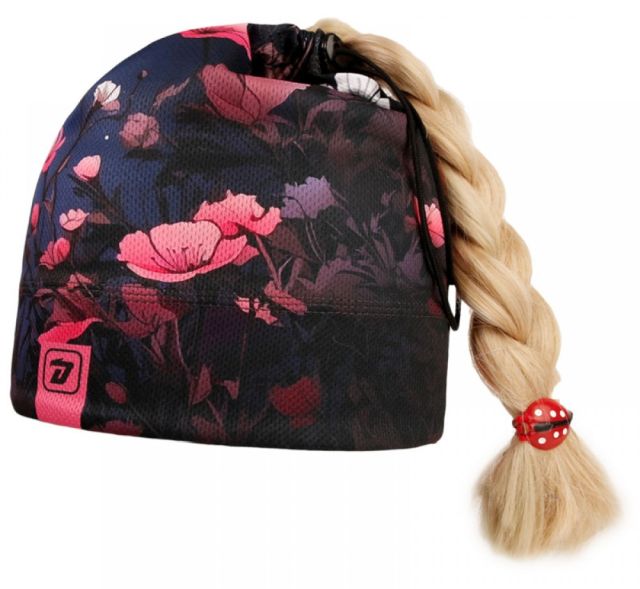 Dráče Čepice Bruno na culík - culíkovka vzor 07 tmavě modrá, noční rozkvetlá louka