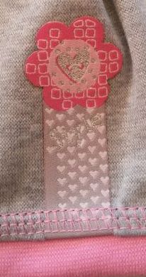 Bavlněná čepice RDX květinka, šedá, světle růžový lem