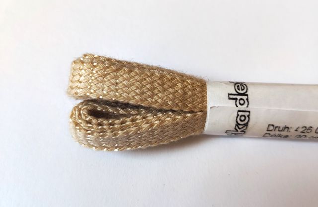 Odetka Ploché bavlněné tkaničky, šířka 8 mm, délka 110 cm, béžová