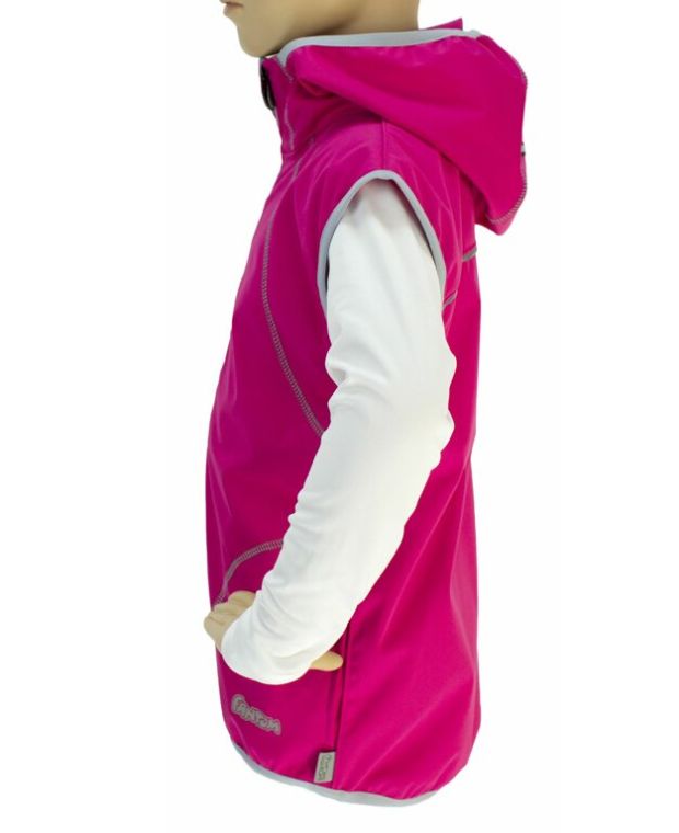 Fantom Dětská softshellová outdoorová vesta s membránou 18000/12000 - růžová