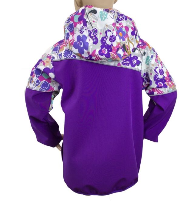 Fantom Dětská softshellová bunda fialová a květinky