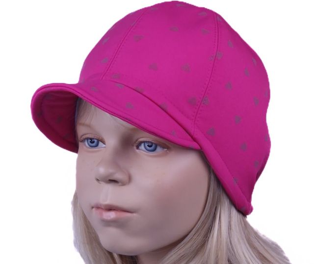 Fantom Dětská softshellová kšiltovka růžová s reflexními srdíčky