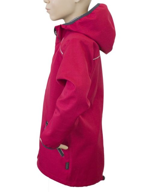Fantom Dětská jarní prodloužená bunda SOFTSHELL červená