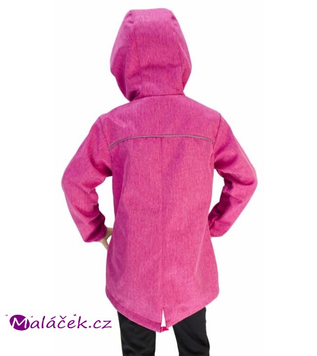 Fantom Dětská prodloužená bunda SOFTSHELL růžová se strukturou rybí kosti