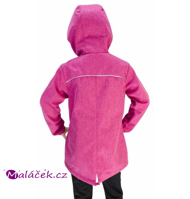 Fantom Dětská prodloužená bunda SOFTSHELL růžová se strukturou rybí kosti