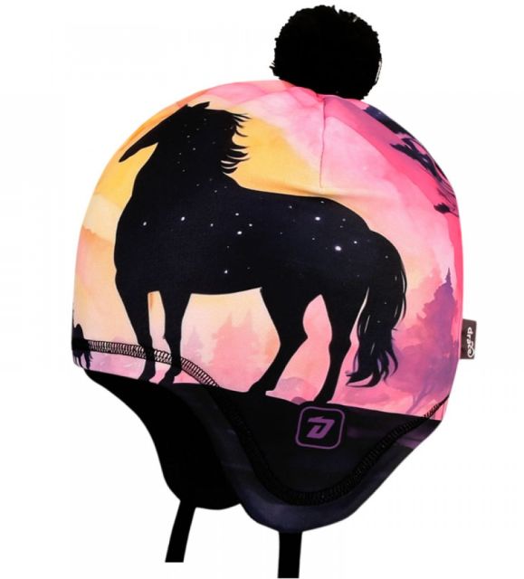 Dráče Dětská zimní funkční čepice Laponka Polárka vzor 48, duhová - jednorožec