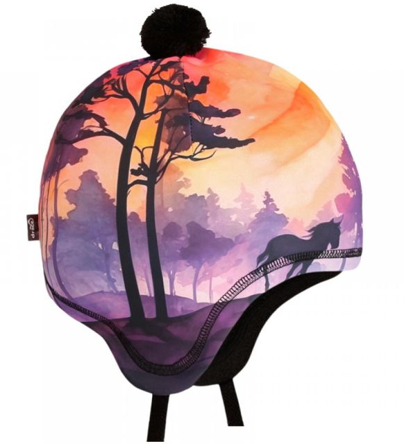 Dráče Dětská zimní funkční čepice Laponka Polárka vzor 48, duhová - jednorožec