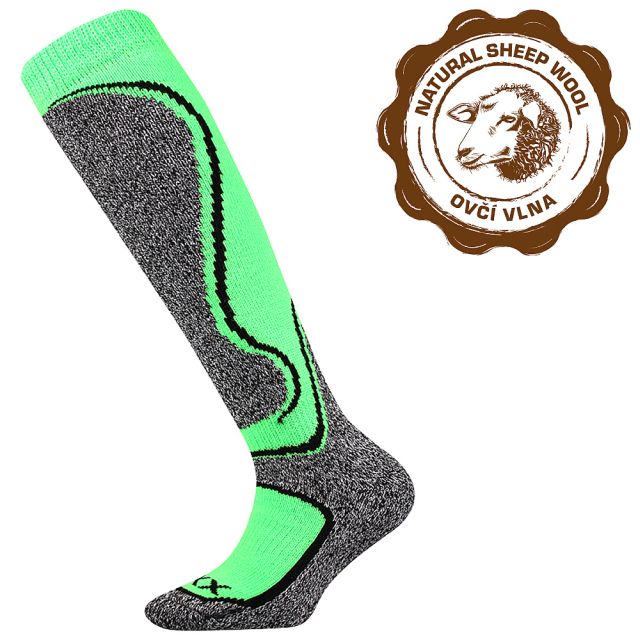 VoXX dětské podkolenky Carving s ovčí vlnou zelená