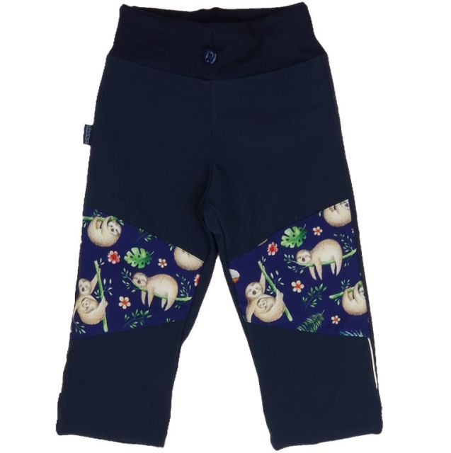 Fantom Dětské kalhoty SOFTSHELL tmavě modré s lenochody