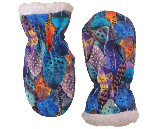 Fantom Dětské softshellové rukavice s kožíškem peříčka