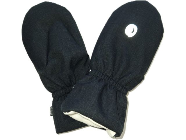 Fantom Dětské softshellové rukavice s podšívkou z merina, reflexní potisk - černé