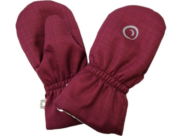 Fantom Dětské softshellové rukavice s podšívkou z merina, reflexní potisk - vínové