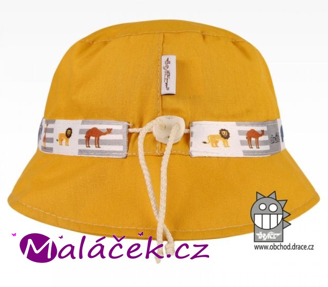 Dráče Letní klobouk Dráče Palermo rostoucí vzor 30 hořčicová