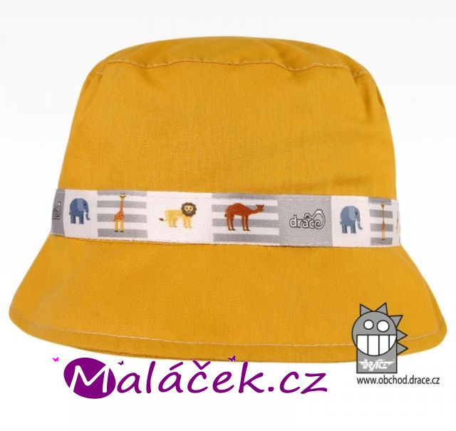 Dráče Letní klobouk Dráče Palermo rostoucí vzor 30 hořčicová