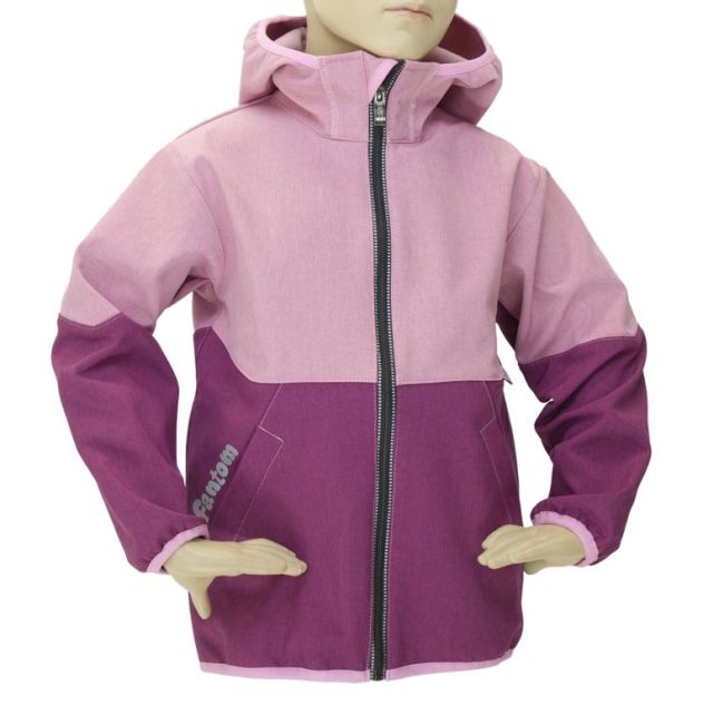 Fantom Dětská softshellová bunda vínovo-růžová