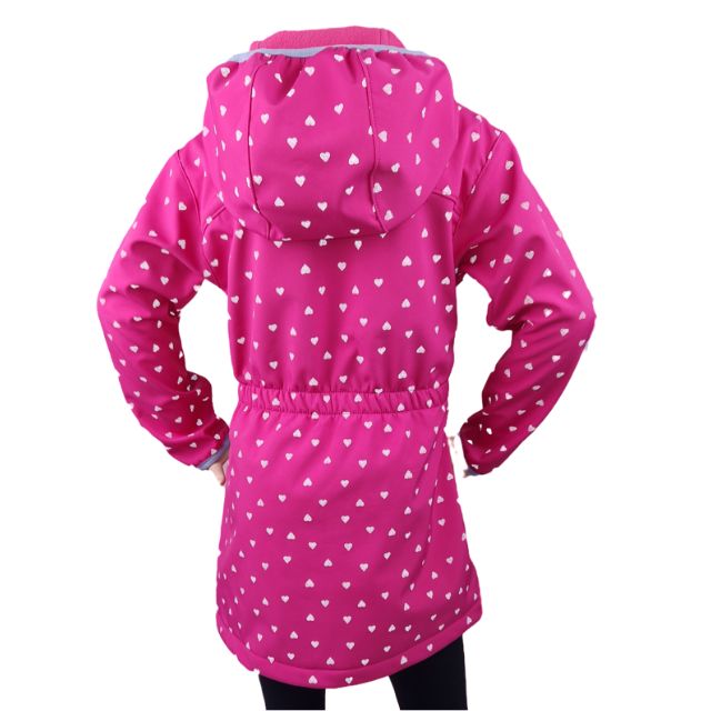 Fantom Dětský softshellový kabát růžový s reflexním potiskem srdíček