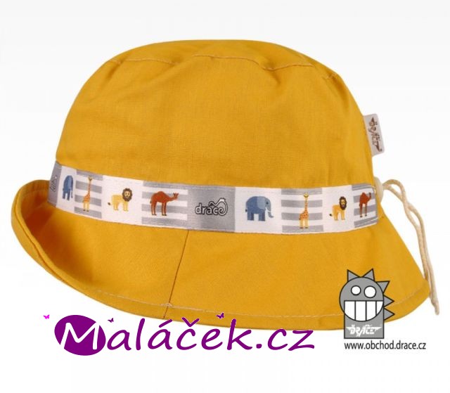 Dráče Letní klobouk Dráče Palermo rostoucí vzor 30 hořčicová