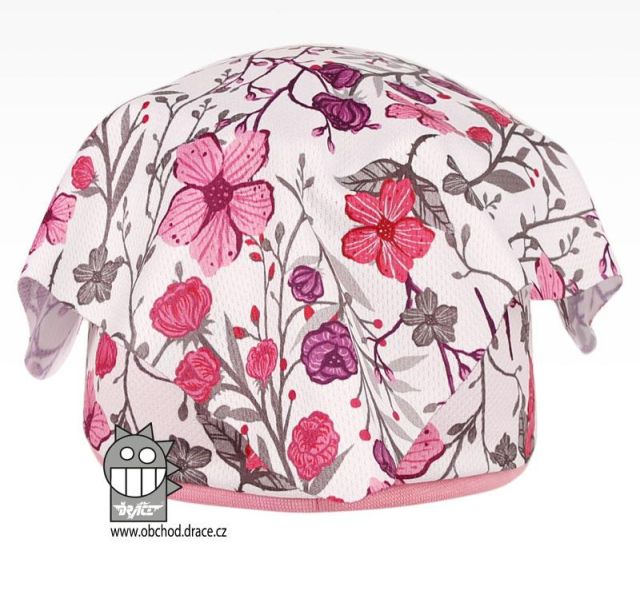 Funkční lehoučký šátek Emily na jaro a léto - vzor 01, bílá, kytičky