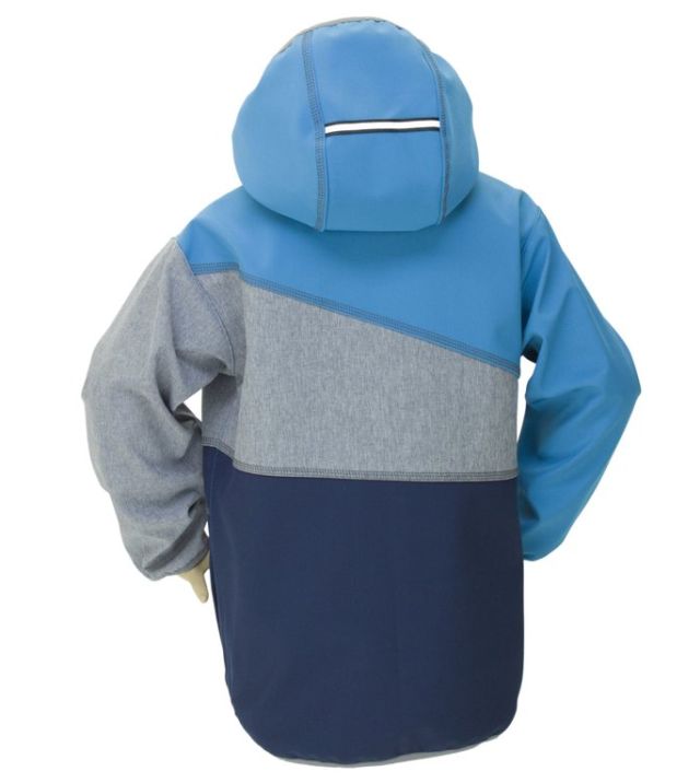 Fantom Dětská softshellová bunda trojbarevná modro-šedý melír-tyrkysová